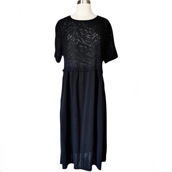 Zara Black Shift Maxi Dress Size Medium - Picture 1 of 6